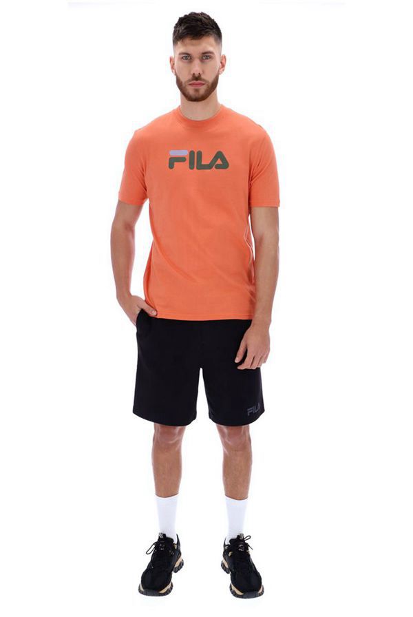 Fila Eagle Logo Men's T-Shirts - Orangered,NZ 316-67359